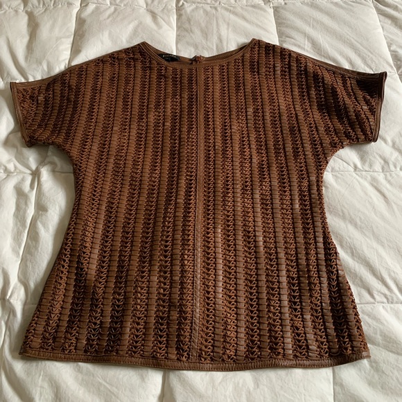 Escada Soft Luxurious Leather Weave Blouse - Picture 15 of 15